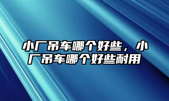 小廠吊車哪個好些，小廠吊車哪個好些耐用