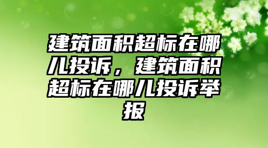 建筑面積超標(biāo)在哪兒投訴，建筑面積超標(biāo)在哪兒投訴舉報(bào)