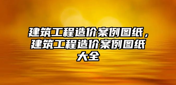 建筑工程造價(jià)案例圖紙，建筑工程造價(jià)案例圖紙大全