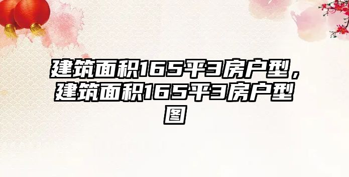 建筑面積165平3房戶型，建筑面積165平3房戶型圖