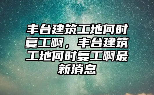 豐臺建筑工地何時復(fù)工啊，豐臺建筑工地何時復(fù)工啊最新消息