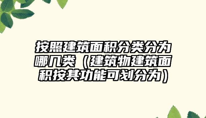 按照建筑面積分類分為哪幾類（建筑物建筑面積按其功能可劃分為）