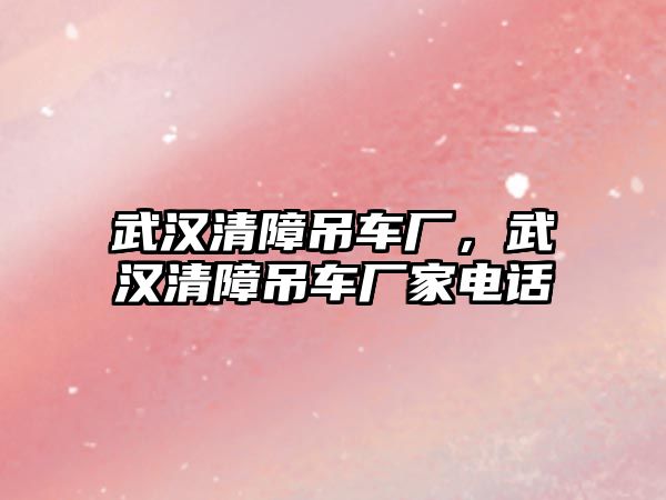 武漢清障吊車廠，武漢清障吊車廠家電話