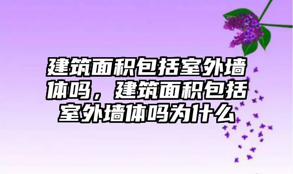 建筑面積包括室外墻體嗎，建筑面積包括室外墻體嗎為什么