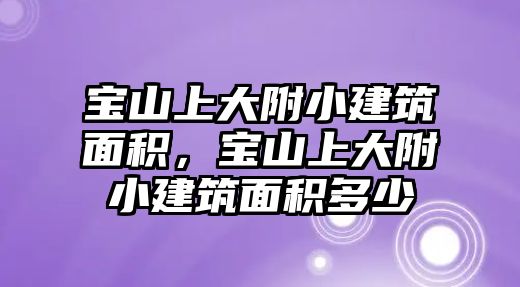 寶山上大附小建筑面積，寶山上大附小建筑面積多少