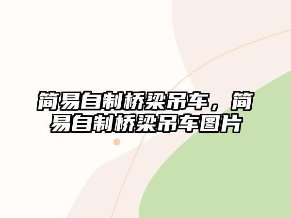 簡易自制橋梁吊車，簡易自制橋梁吊車圖片