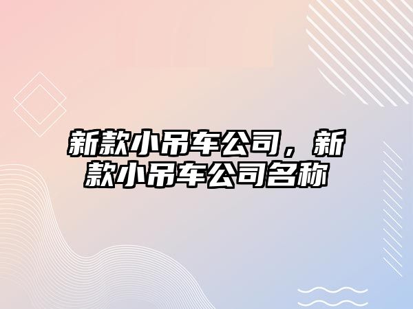 新款小吊車(chē)公司，新款小吊車(chē)公司名稱(chēng)