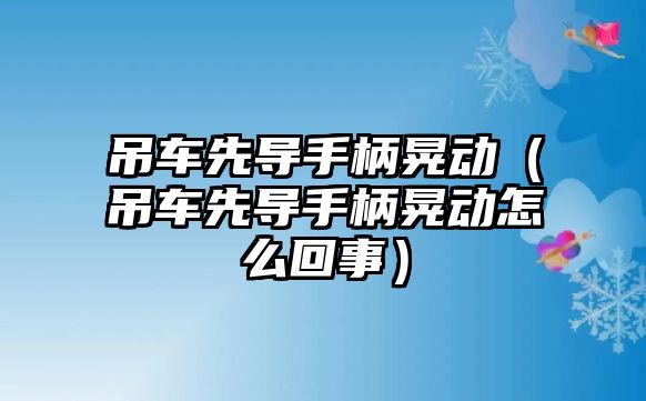 吊車先導(dǎo)手柄晃動（吊車先導(dǎo)手柄晃動怎么回事）