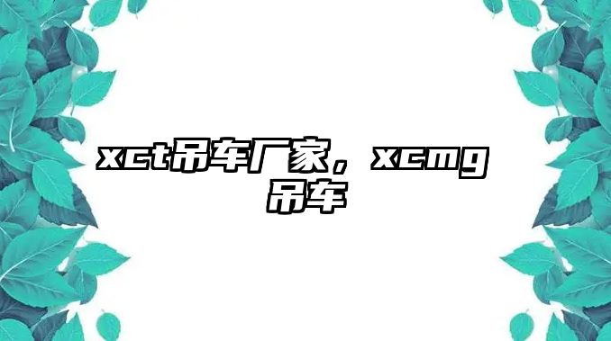 xct吊車廠家，xcmg 吊車