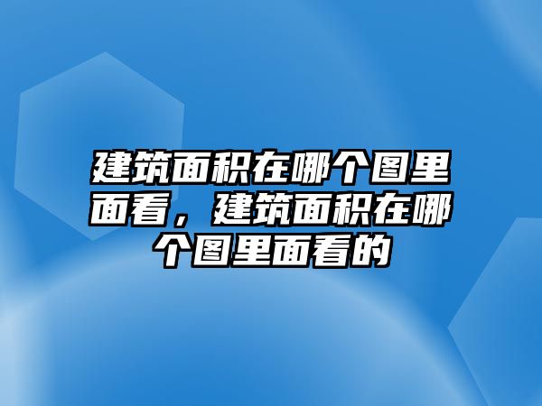 建筑面積在哪個(gè)圖里面看，建筑面積在哪個(gè)圖里面看的