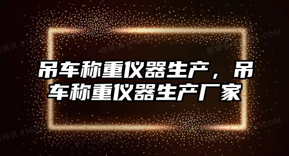 吊車稱重儀器生產(chǎn)，吊車稱重儀器生產(chǎn)廠家