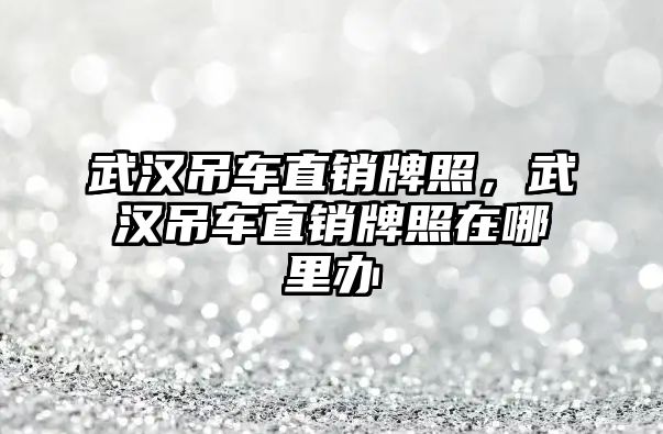 武漢吊車直銷牌照，武漢吊車直銷牌照在哪里辦