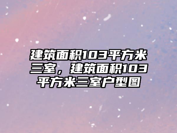 建筑面積103平方米三室，建筑面積103平方米三室戶(hù)型圖