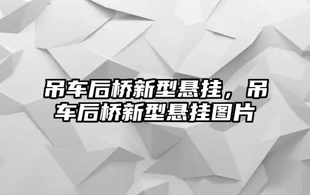 吊車后橋新型懸掛，吊車后橋新型懸掛圖片