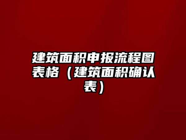 建筑面積申報流程圖表格（建筑面積確認(rèn)表）