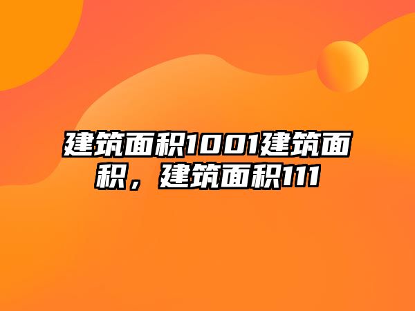 建筑面積1001建筑面積，建筑面積111