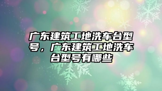 廣東建筑工地洗車臺型號，廣東建筑工地洗車臺型號有哪些