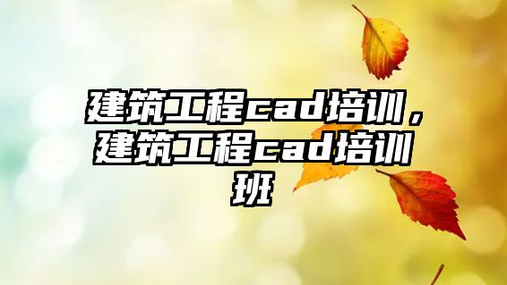 建筑工程cad培訓(xùn)，建筑工程cad培訓(xùn)班