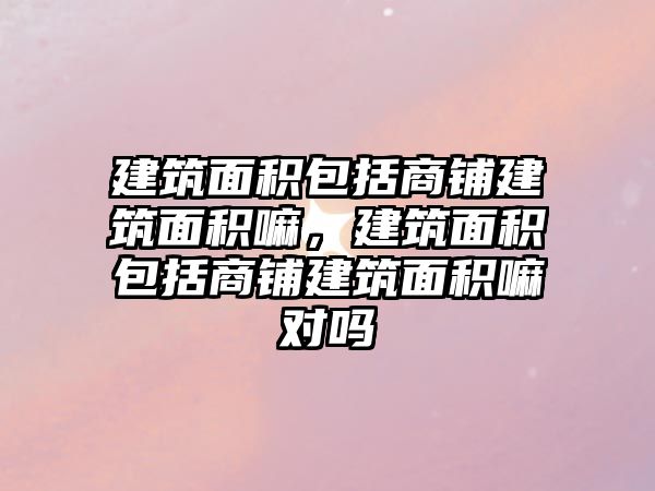 建筑面積包括商鋪建筑面積嘛，建筑面積包括商鋪建筑面積嘛對(duì)嗎