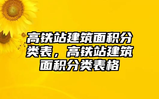 高鐵站建筑面積分類表，高鐵站建筑面積分類表格