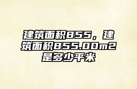 建筑面積855，建筑面積855.00m2是多少平米