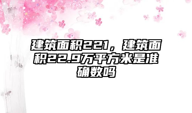 建筑面積221，建筑面積22.9萬平方米是準確數(shù)嗎