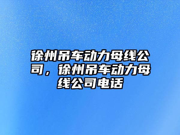 徐州吊車動力母線公司，徐州吊車動力母線公司電話