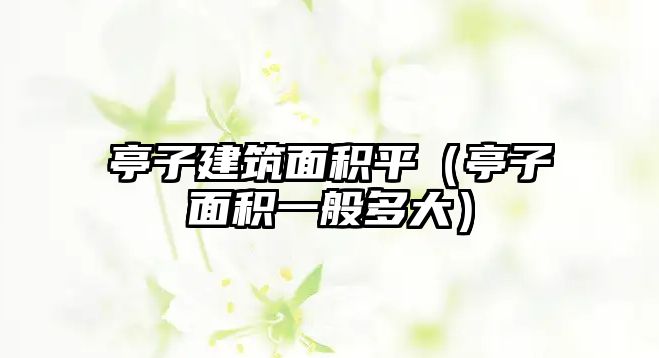 亭子建筑面積平（亭子面積一般多大）