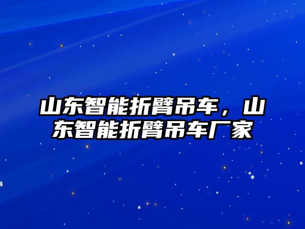 山東智能折臂吊車，山東智能折臂吊車廠家