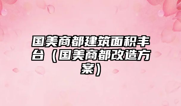 國美商都建筑面積豐臺（國美商都改造方案）