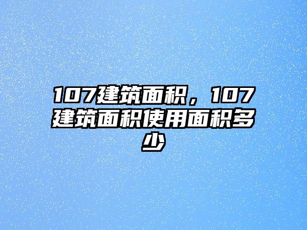 107建筑面積，107建筑面積使用面積多少