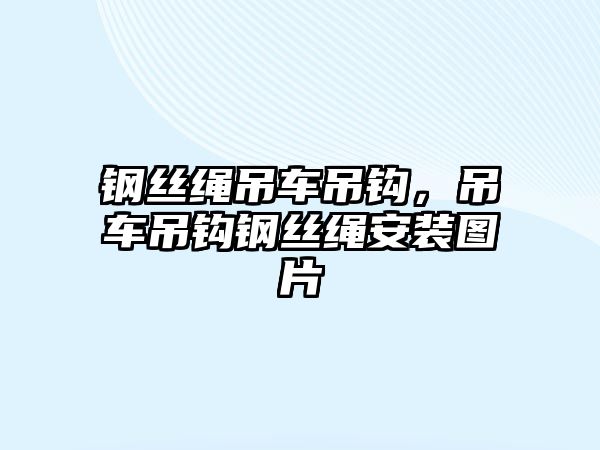 鋼絲繩吊車吊鉤，吊車吊鉤鋼絲繩安裝圖片